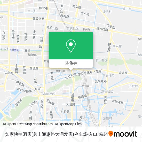 如家快捷酒店(萧山通惠路大润发店)停车场-入口地图