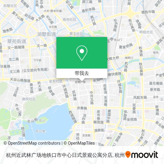 杭州近武林广场地铁口市中心日式景观公寓分店地图