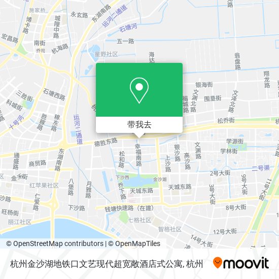 杭州金沙湖地铁口文艺现代超宽敞酒店式公寓地图