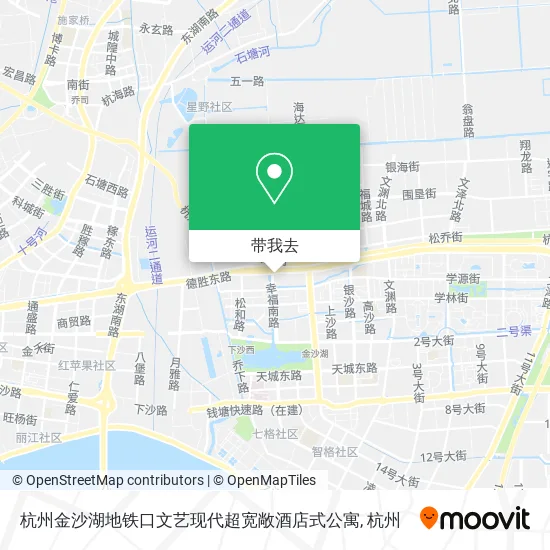 杭州金沙湖地铁口文艺现代超宽敞酒店式公寓地图