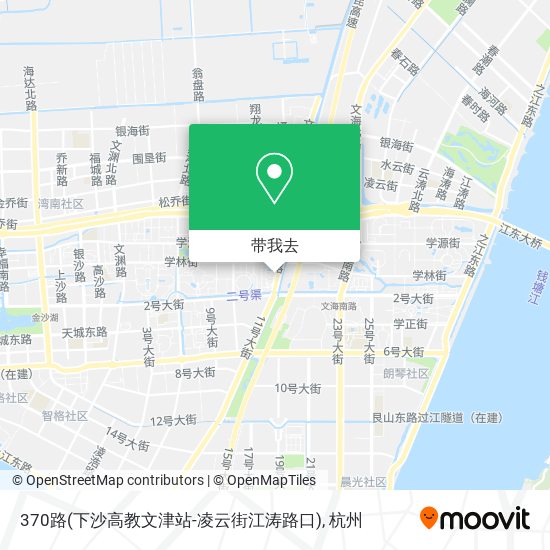 370路(下沙高教文津站-凌云街江涛路口)地图
