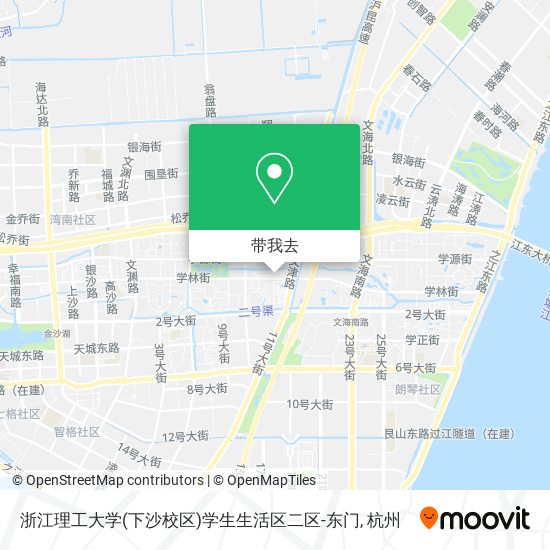 浙江理工大学(下沙校区)学生生活区二区-东门地图