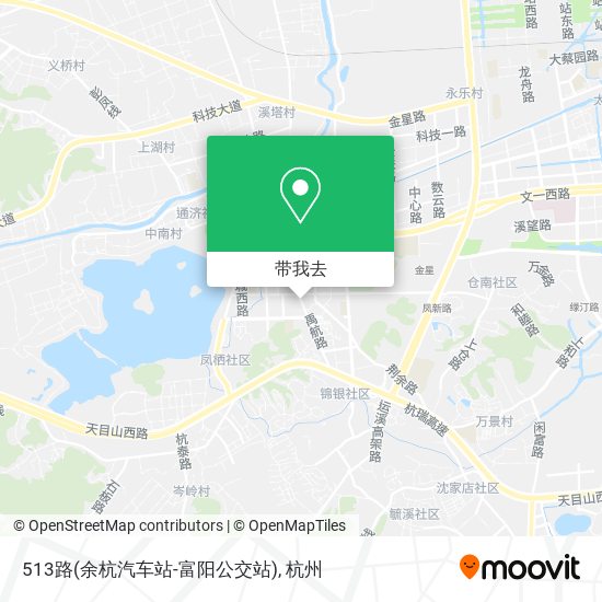 513路(余杭汽车站-富阳公交站)地图