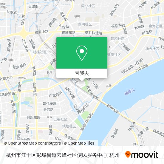 杭州市江干区彭埠街道云峰社区便民服务中心地图
