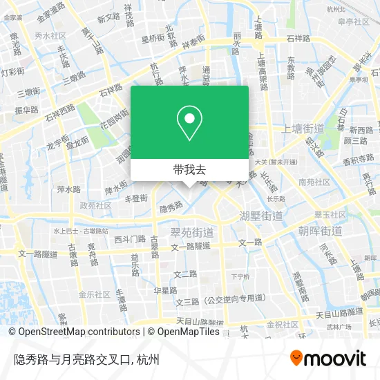 隐秀路与月亮路交叉口地图