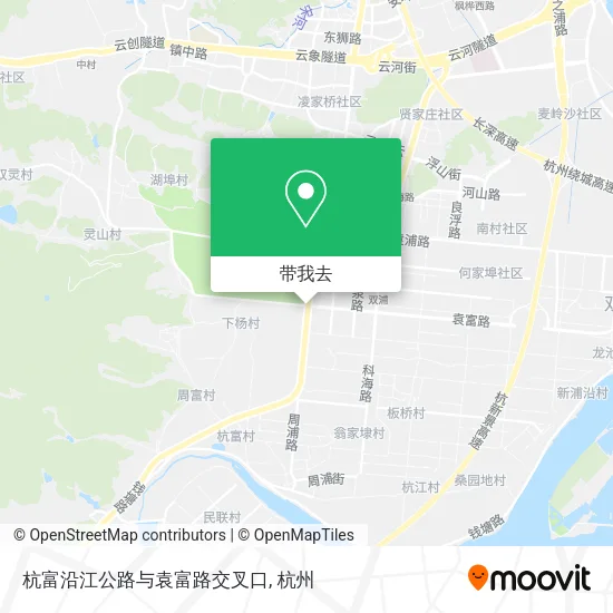 杭富沿江公路与袁富路交叉口地图