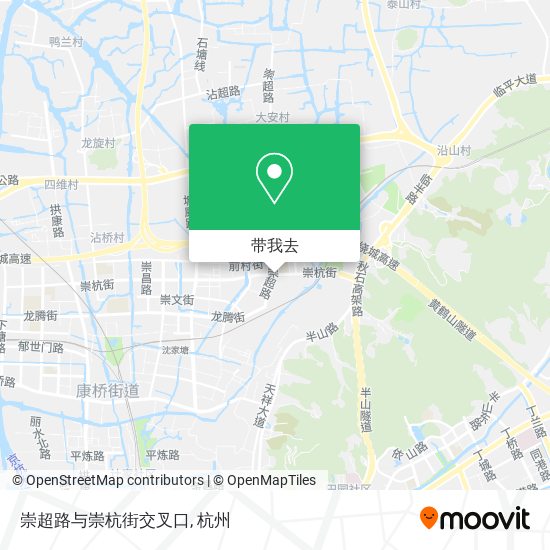 崇超路与崇杭街交叉口地图