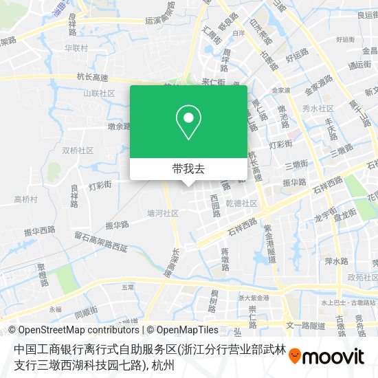 中国工商银行离行式自助服务区(浙江分行营业部武林支行三墩西湖科技园七路)地图