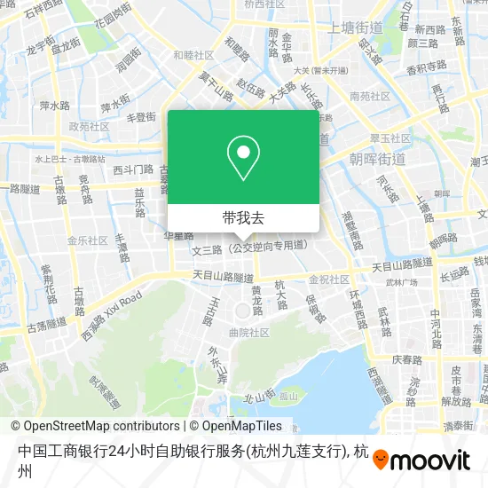 中国工商银行24小时自助银行服务(杭州九莲支行)地图