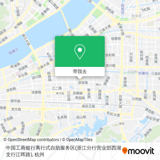 中国工商银行离行式自助服务区(浙江分行营业部西湖支行江晖路)地图