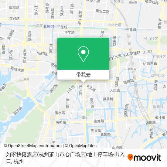 如家快捷酒店(杭州萧山市心广场店)地上停车场-出入口地图