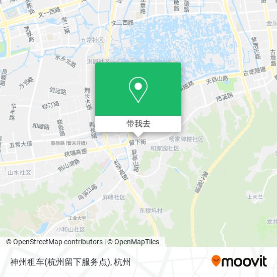 神州租车(杭州留下服务点)地图