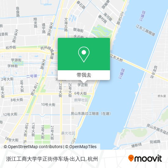 浙江工商大学学正街停车场-出入口地图