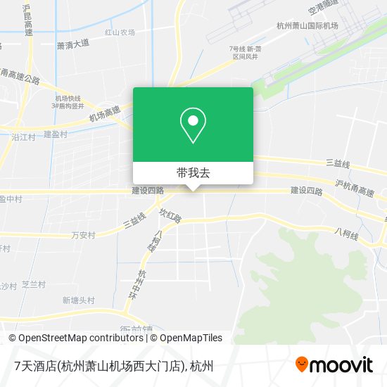 7天酒店(杭州萧山机场西大门店)地图