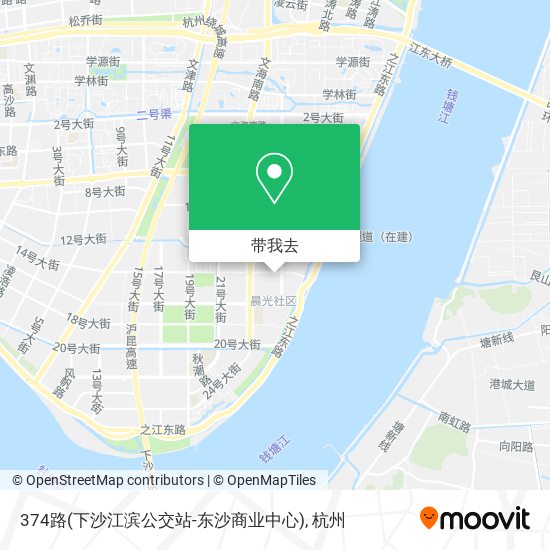 374路(下沙江滨公交站-东沙商业中心)地图