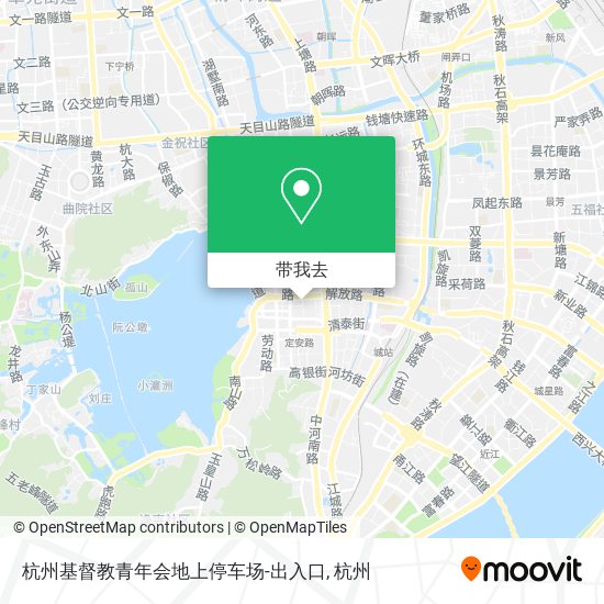 杭州基督教青年会地上停车场-出入口地图