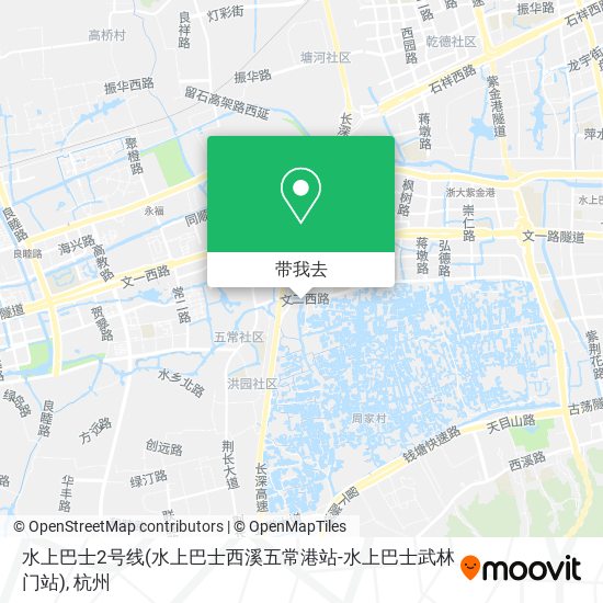 水上巴士2号线(水上巴士西溪五常港站-水上巴士武林门站)地图