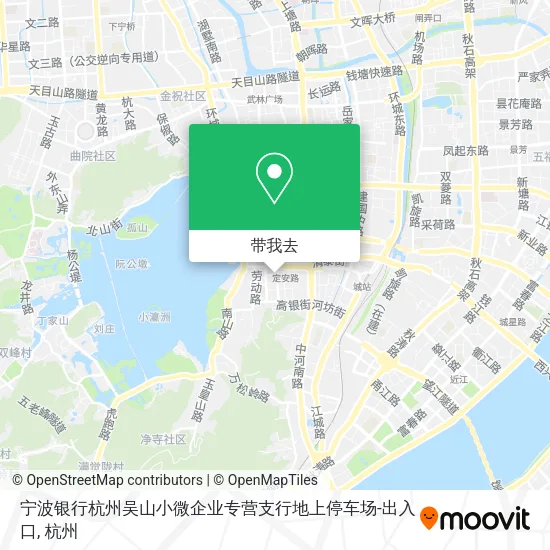 宁波银行杭州吴山小微企业专营支行地上停车场-出入口地图