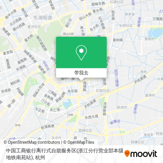 中国工商银行离行式自助服务区(浙江分行营业部本级地铁南苑站)地图