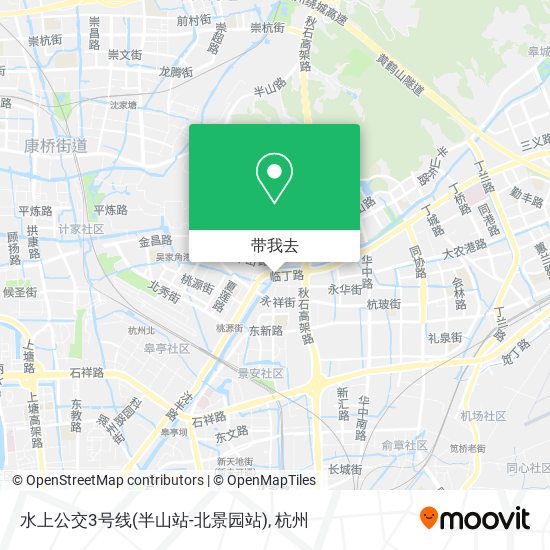 水上公交3号线(半山站-北景园站)地图