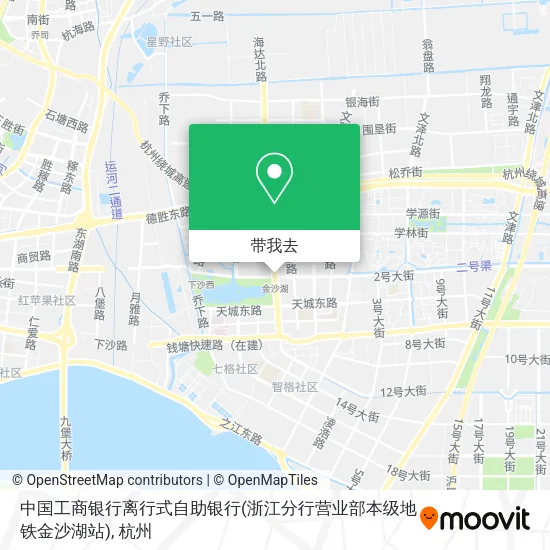 中国工商银行离行式自助银行(浙江分行营业部本级地铁金沙湖站)地图