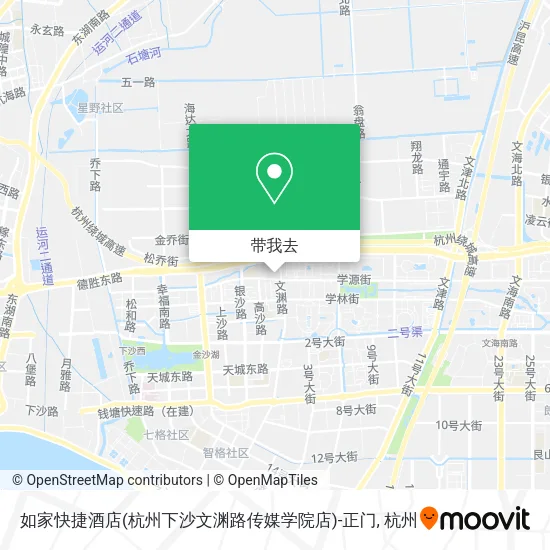 如家快捷酒店(杭州下沙文渊路传媒学院店)-正门地图