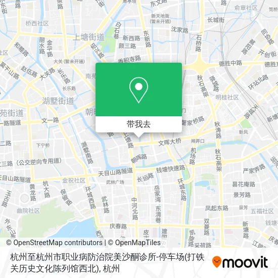 杭州至杭州市职业病防治院美沙酮诊所-停车场(打铁关历史文化陈列馆西北)地图