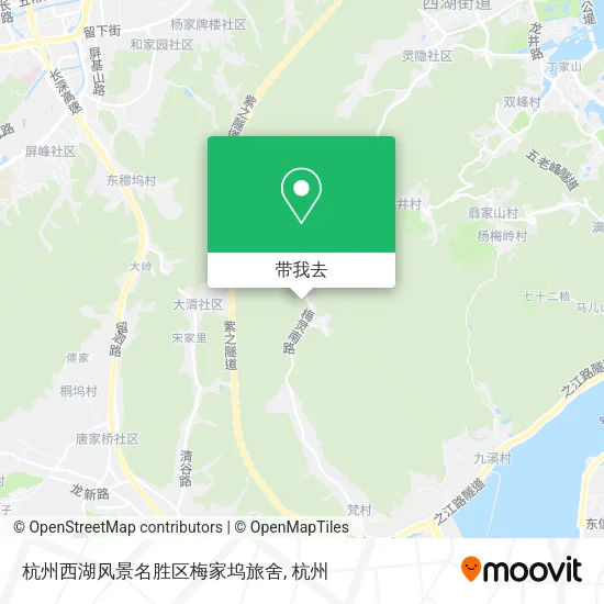 杭州西湖风景名胜区梅家坞旅舍地图