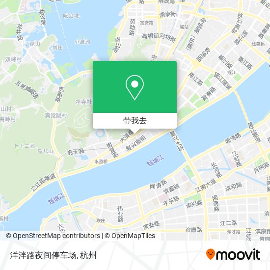 洋泮路夜间停车场地图