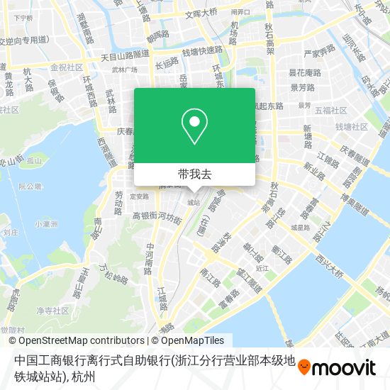 中国工商银行离行式自助银行(浙江分行营业部本级地铁城站站)地图