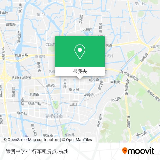 崇贤中学-自行车租赁点地图