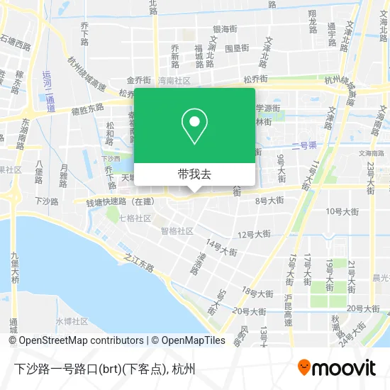 下沙路一号路口(brt)(下客点)地图