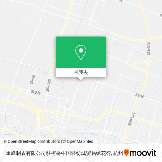 重峰制衣有限公司驻柯桥中国轻纺城贸易绣花行地图