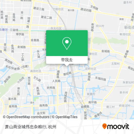萧山商业城伟忠杂粮行地图