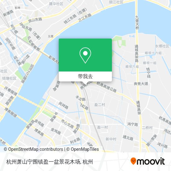 杭州萧山宁围镇盈一盆景花木场地图