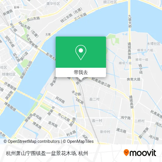 杭州萧山宁围镇盈一盆景花木场地图