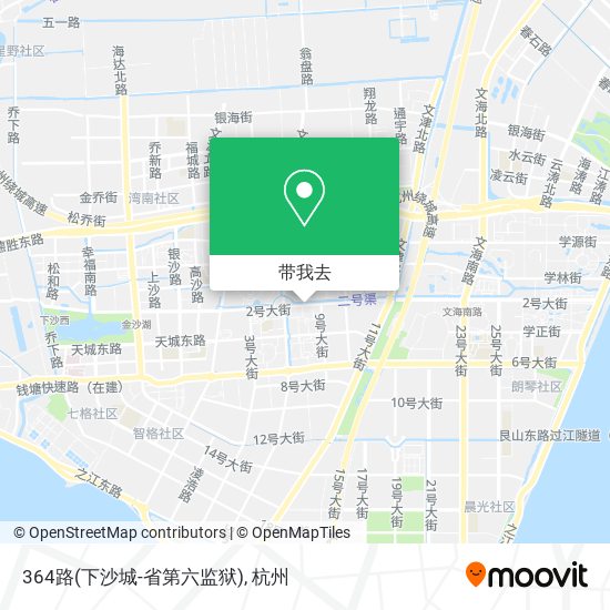 364路(下沙城-省第六监狱)地图