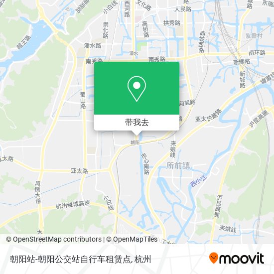 朝阳站-朝阳公交站自行车租赁点地图