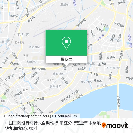 中国工商银行离行式自助银行(浙江分行营业部本级地铁九和路站)地图