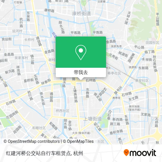 红建河桥公交站自行车租赁点地图
