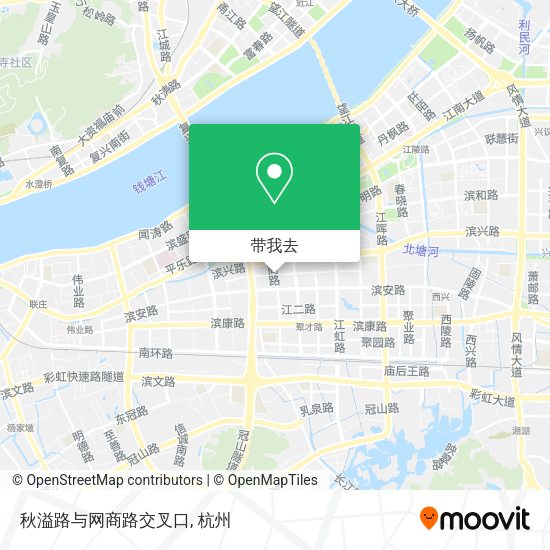 秋溢路与网商路交叉口地图