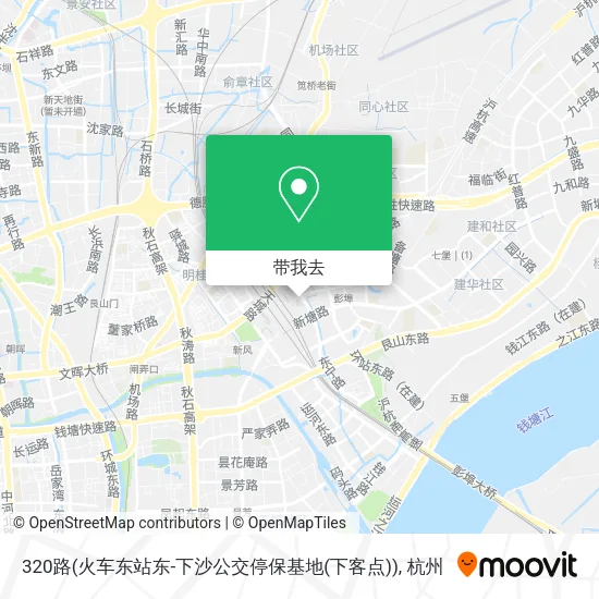320路(火车东站东-下沙公交停保基地(下客点))地图