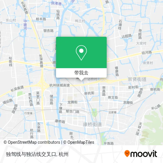 独驾线与独沾线交叉口地图