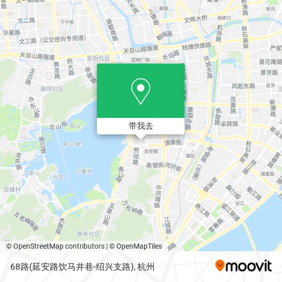 68路(延安路饮马井巷-绍兴支路)地图