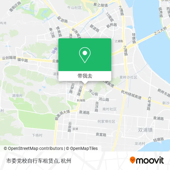 市委党校自行车租赁点地图