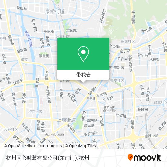 杭州同心时装有限公司(东南门)地图