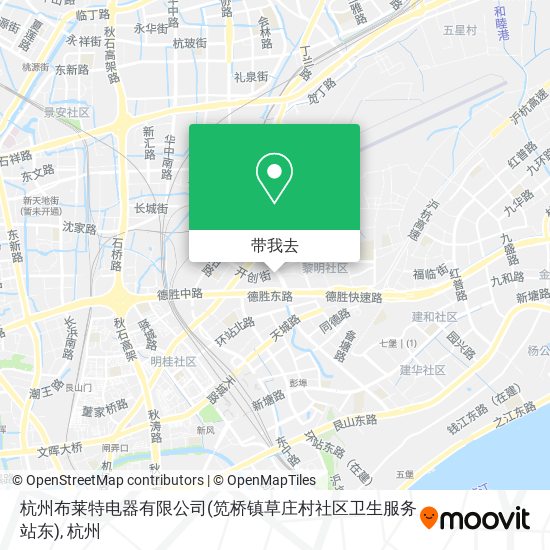 杭州布莱特电器有限公司(笕桥镇草庄村社区卫生服务站东)地图