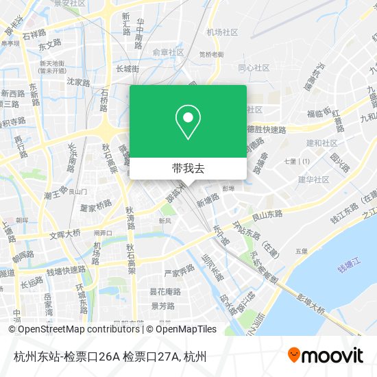 杭州东站-检票口26A 检票口27A地图