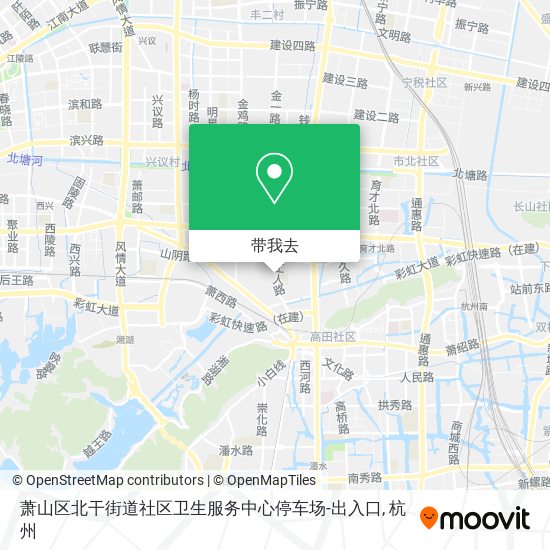 萧山区北干街道社区卫生服务中心停车场-出入口地图