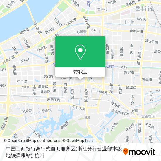 中国工商银行离行式自助服务区(浙江分行营业部本级地铁滨康站)地图